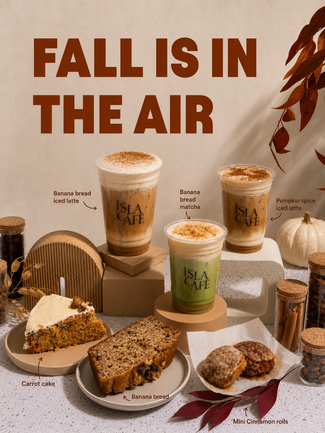 Fall is officially in the air at Isla Café 🍂☕️🤎

Our NEW FALL MENU just dropped, sweet bites & all the fall vibes.

Co